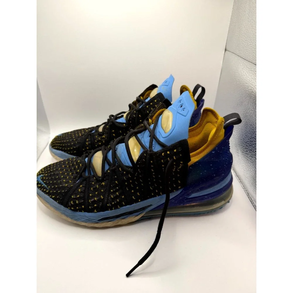 Nike LeBron 18 Lakers Heritage CQ9283-006 Men 11.5 Sneaker Black Basketball Shoe
